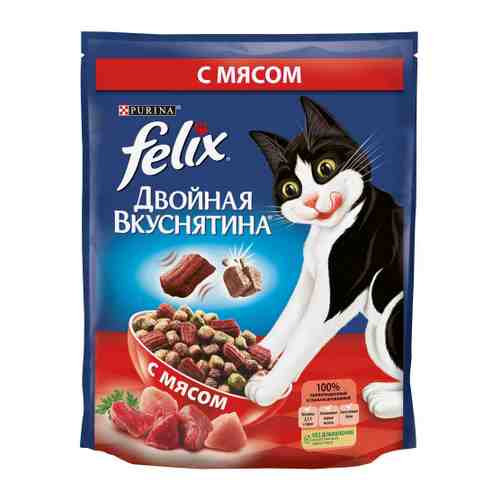 Корм сухой Felix Двойная вкуснятина с мясом для взрослых кошек 750 г арт. 3383790