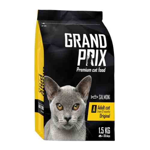 Корм сухой Grand Prix Adult с лососем для взрослых кошек от 1 до 7 лет 1.5 кг арт. 3386841