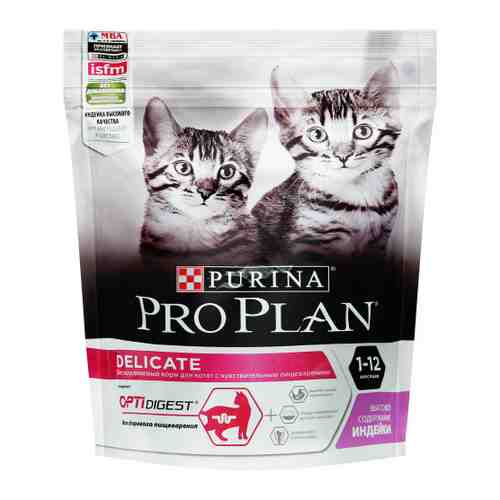 Корм сухой Pro Plan с индейкой при чувствительном пищеварении для котят 400 г арт. 3332325