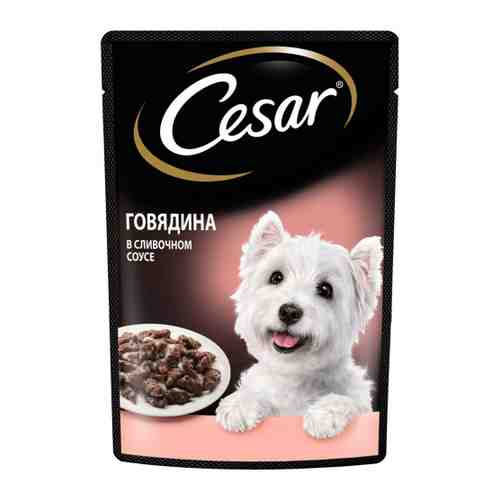 Корм влажный Cesar в сливочном соусе с говядиной для взрослых собак 85 г арт. 3406056