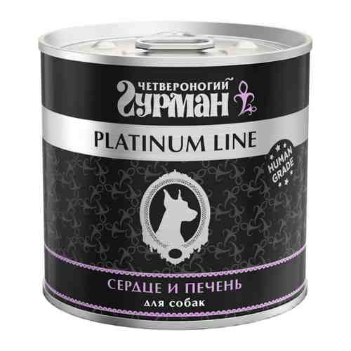 Корм влажный Четвероногий Гурман Platinum Line в желе с сердце и печенью для собак 240 г арт. 3316068