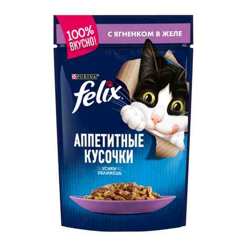 Корм влажный Felix Аппетитные кусочки с ягненком для взрослых кошек 85 г арт. 3208147