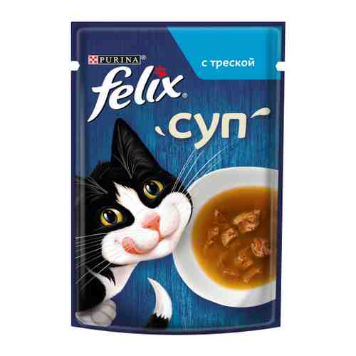 Корм влажный Felix Суп с треской для взрослых кошек 48 г арт. 3369146