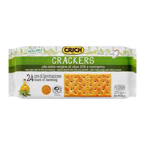 Крекер Crich Crackers extra virgin olive oil & rosemary с оливковым маслом и розмарином 250 г арт. 3518096