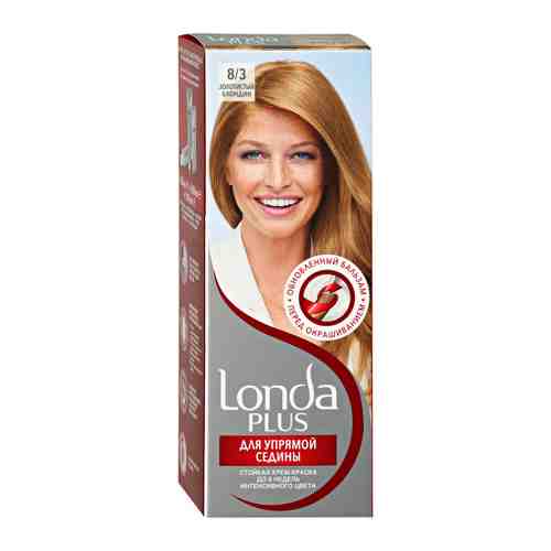 Крем-краска для волос Londa Londa Plus стойкая оттенок 8.3 золотистый блондин 110 мл арт. 3430051