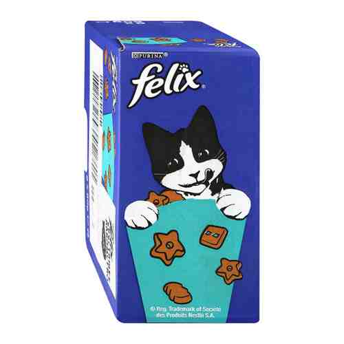 Лакомство Felix Party Mix Морской Микс cо вкусом лосося трески и форели для кошек 8 штук по 60 г арт. 3315965