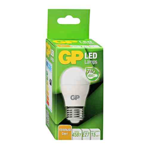 Лампа GP Batteries шар Led E27 7W 2700К арт. 3452467