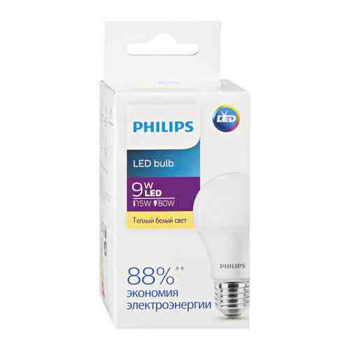 Лампа Philips Ecohome Led Bulb E27 9W 3000K арт. 3435176