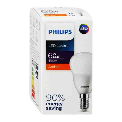 Лампа Philips EcoHome Led Lustre P45 E14 6W арт. 3475228