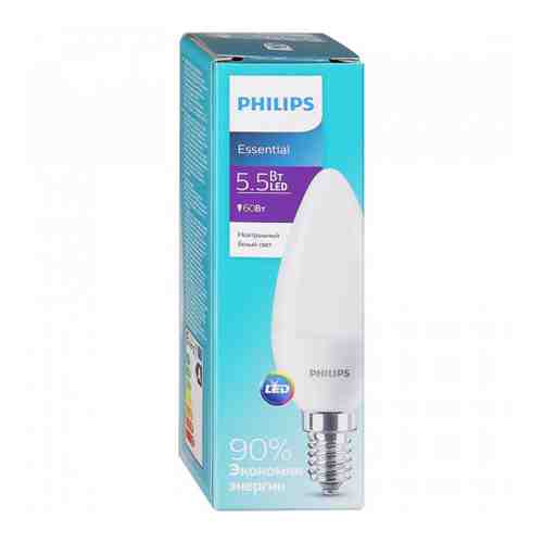 Лампа Philips свеча Led Е14 5.5W свет холодный арт. 3375055