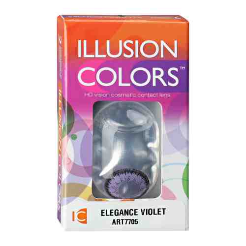 Линзы контактные цветные Illusion Colors Elegance Violet R: =8,6; DIA: = 14,0; D: =0,00 (блистер 2 штуки) арт. 3505912