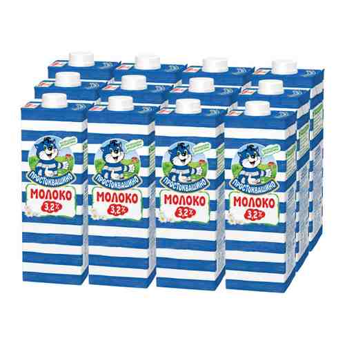 Молоко Простоквашино ультрапастеризованное 3.2% 12 штук по 950 мл арт. 3391959