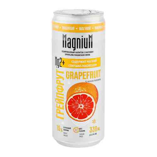 Напиток MagniuM с магнием со вкусом Грейпфрут газированный без сахара 0.33 л арт. 3496216