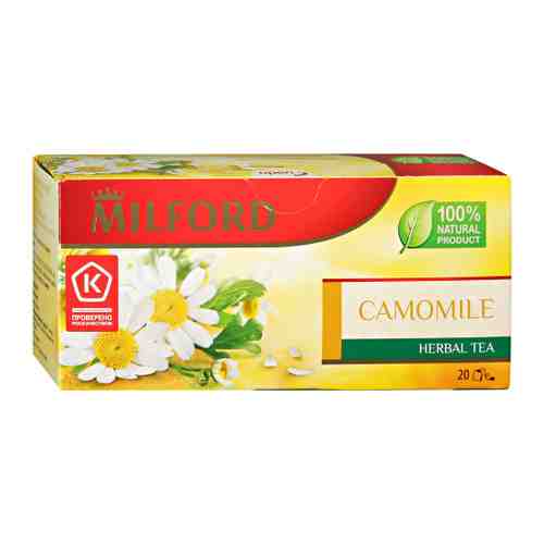 Напиток Milford Camomile чайный ромашка 20 пакетиков по 1.5 г арт. 3108306