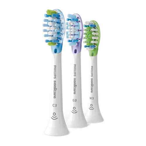 Насадка для электрической зубной щетки Philips набор Premium White HX9073/07 с BrushSync средняя жесткость 3 штуки арт. 3393524