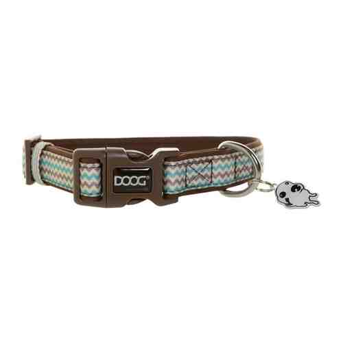 Ошейник Doog Benji коричнево-голубой зигзаг для собак M 32-46 см арт. 3469210