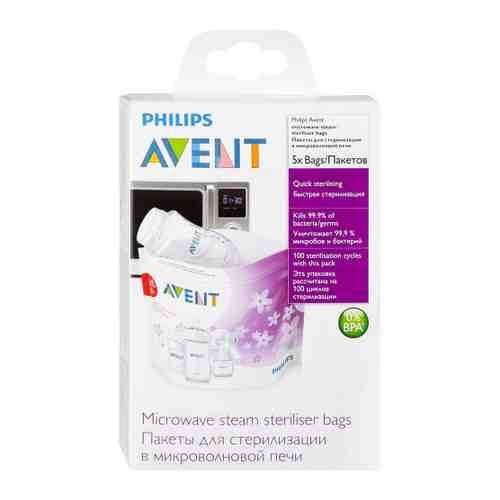 Пакеты Philips Avent SCF297/05 для стерилизации в микроволновой печи 5 штук арт. 3322511