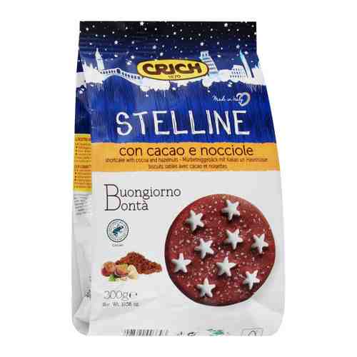 Печенье Crich Stelline Biscuits песочное с какао и лесным орехом 300 г арт. 3518099