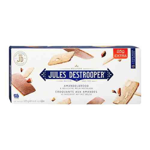 Печенье Jules Destrooper Amandelbrood Belgische Melkchocolade миндальное с шоколадом 125 г арт. 3494972