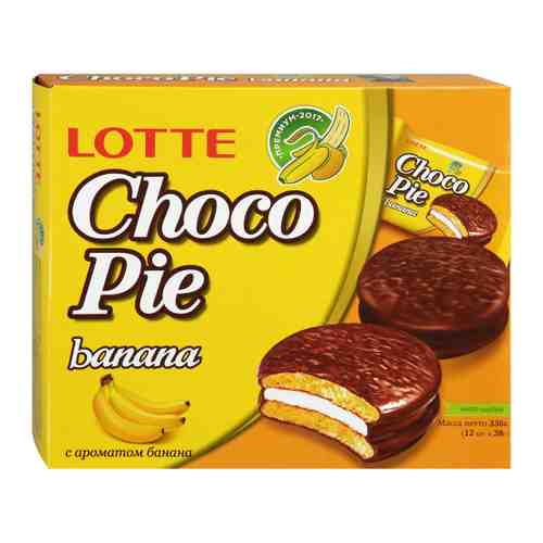 Печенье Lotte Chocopie banana прослоенное глазированное 336 г арт. 3404012
