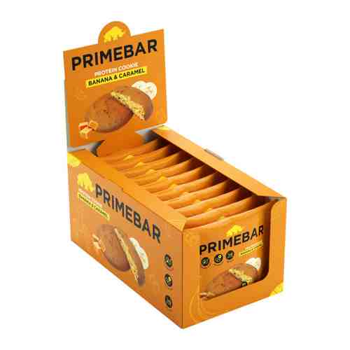 Печенье Primebar протеиновое со вкусом Банан и карамель 10 штук по 35 г арт. 3488071