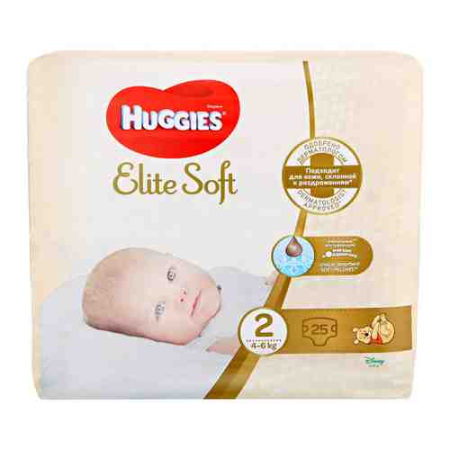Подгузники Huggies Elite Soft 2 (4-6 кг, 25 штук) арт. 3385159