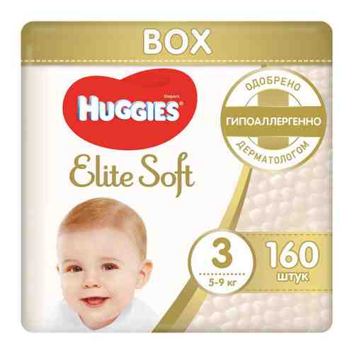 Подгузники Huggies Elite Soft 3 (5-9 кг, 160 штук) арт. 3375078