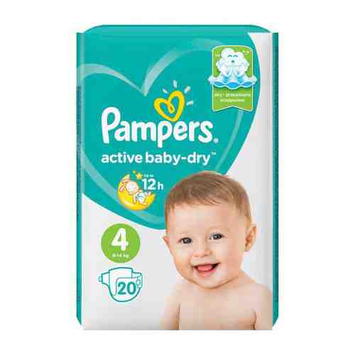 Подгузники Pampers Active Baby-Dry 4 (9-14 кг, 20 штук) арт. 3369682