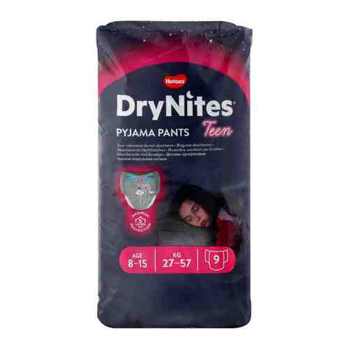 Подгузники-трусики Huggies DryNites для девочек (27-57 кг, 9 штук) арт. 3352696