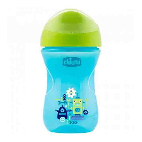 Поильник детский Chicco Easy Cup Робот с носиком-ободком от 12 месяцев синий 266 мл арт. 3356470