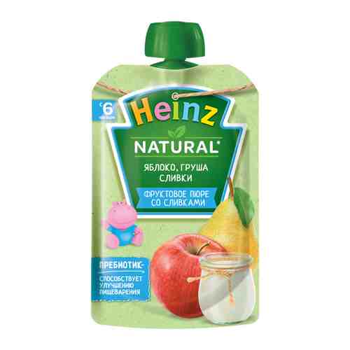 Пюре Heinz Natural яблоко груша сливки без сахара с 6 месяцев 90 г арт. 3267645
