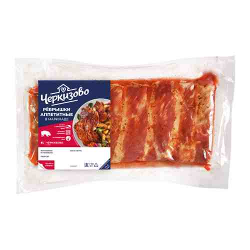 Ребрышки свиные Черкизово аппетитные в маринаде для запекания охлажденные в пакете 1.2-1.6 кг арт. 2015026