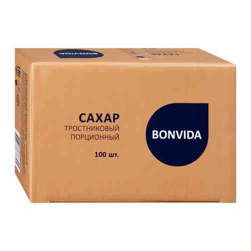 Сахар Bonvida Тростниковый кристаллический 100 пакетиков по 5 г арт. 3479424