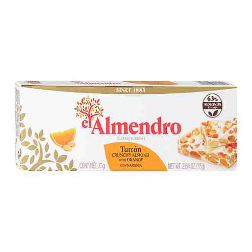 Туррон El Almendro хрустящий миндальный с апельсином 75 г арт. 3395163
