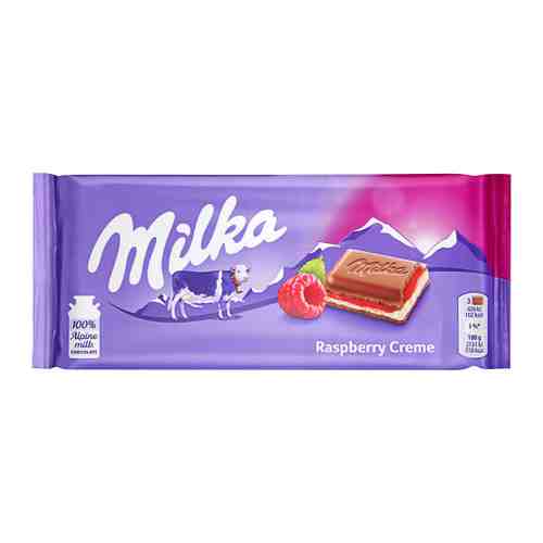 Шоколад Milka молочный с малиновой начинкой 100 г арт. 3405112