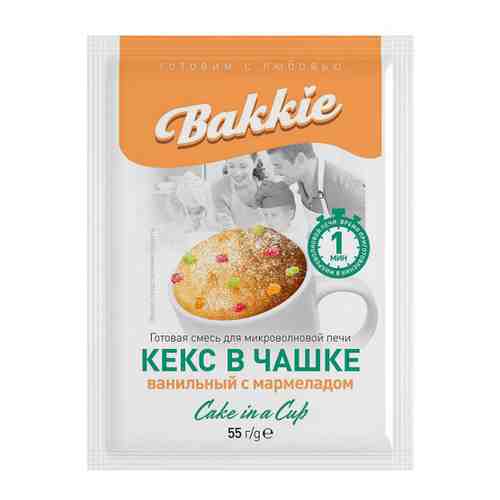 Смесь для приготовления Bakkie Кекс в чашке с мармеладом Ванильный 55 г арт. 3458045