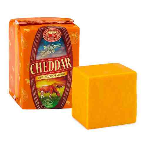 Сыр полутвердый Староминский Сыродел Чеддер красный 50% 0.9-1.5 кг арт. 3486196