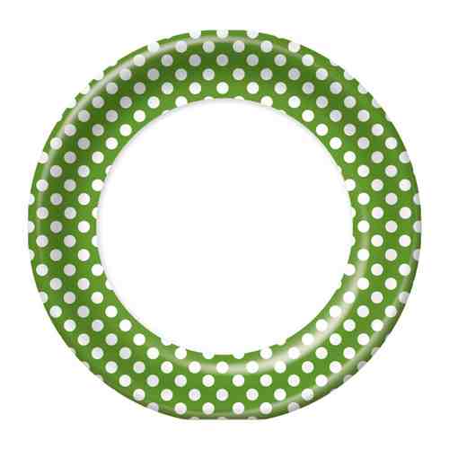 Тарелка одноразовая Bgreen Горох на зеленом картонная 23 см 10 штук арт. 3442716