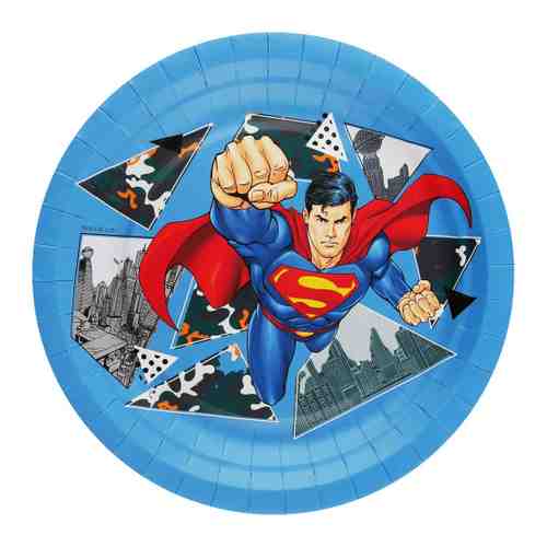 Тарелка одноразовая ND Play Superman бумажная 18 см 6 штук арт. 3473268