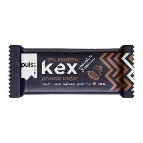 Вафли Puls Nutrition Puls KEX протеиновые Шоколад Фундук 40 г арт. 3430023