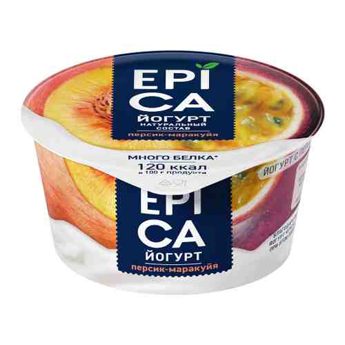 Йогурт Epica натуральный персик маракуйя 4.8% 130 г арт. 3344384