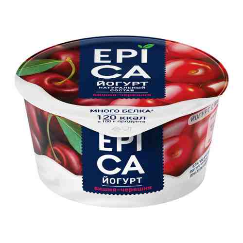 Йогурт Epica натуральный вишня черешня 4.8% 130 г арт. 3312235
