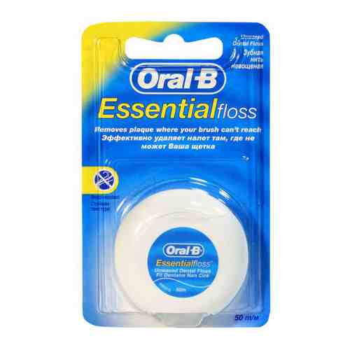 Зубная нить Oral-B Essential floss невощеная 50 м арт. 3084939