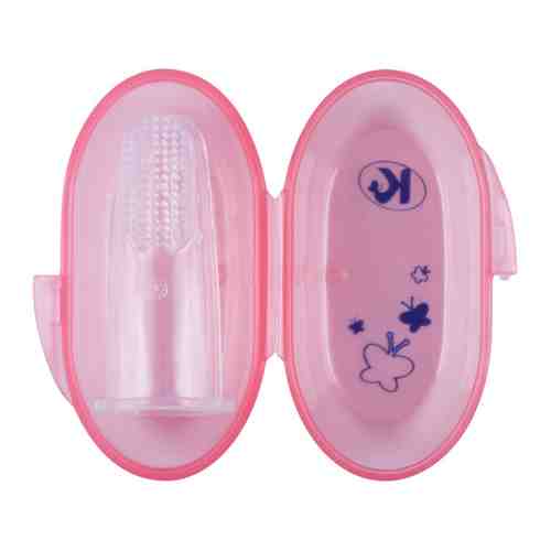 Зубная щетка детская Курносики на палец силиконовая розовая арт. 3461774