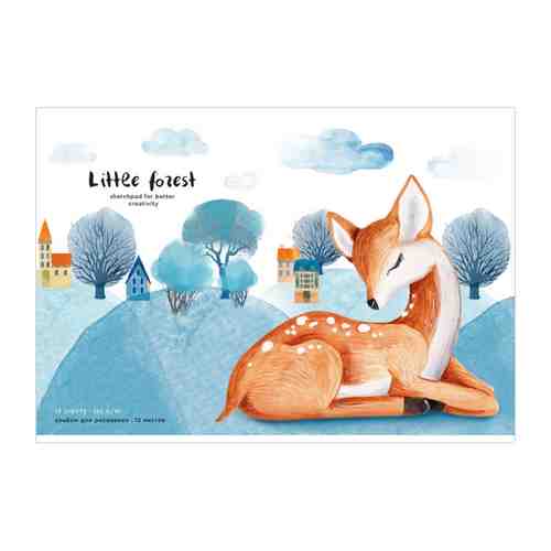 Альбом для рисования Greenwich Line Little life Deer на скрепке А4 12 листов арт. 3512232