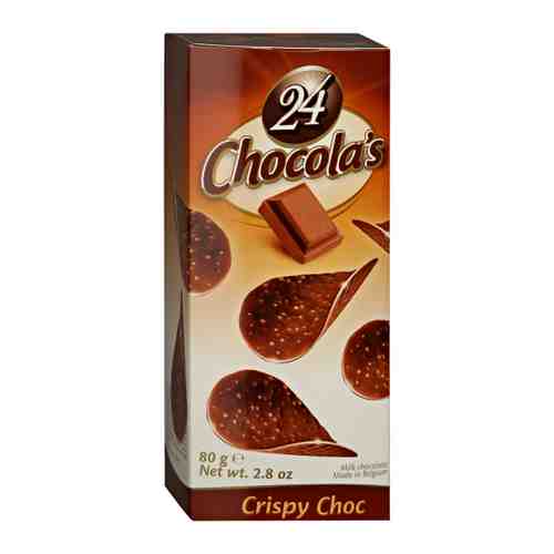 Чипсы шоколадные Chocola's Crispy Choc хрустящие бельгийские Молочный шоколад 80 г арт. 3412341