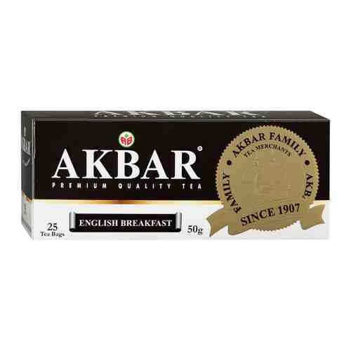Чай Akbar English Breakfast черный мелкий 25 пакетиков по 2 г арт. 3375025