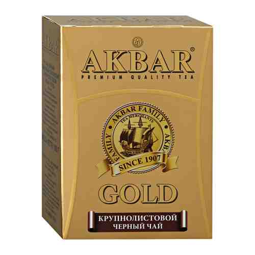 Чай Akbar Gold черный байховый цейлонский крупнолистовой 100 г арт. 3453615