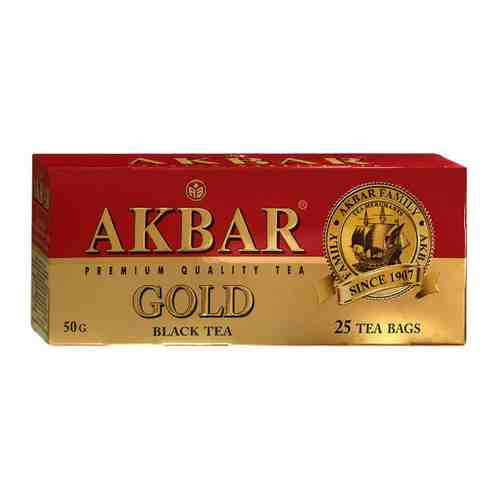 Чай Akbar Gold черный байховый мелкий 25 пакетиков по 2 г арт. 3445429