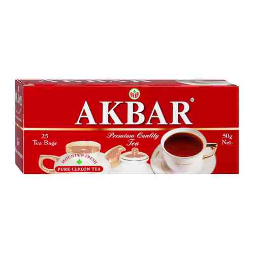 Чай Akbar Красно-белая серия черный мелкий 25 пакетиков по 2 г арт. 3339286